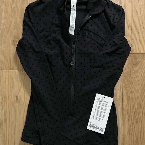 lululemon athletica Jackets & Blazers - Lululemon Black Define Jacket with Polka Dots